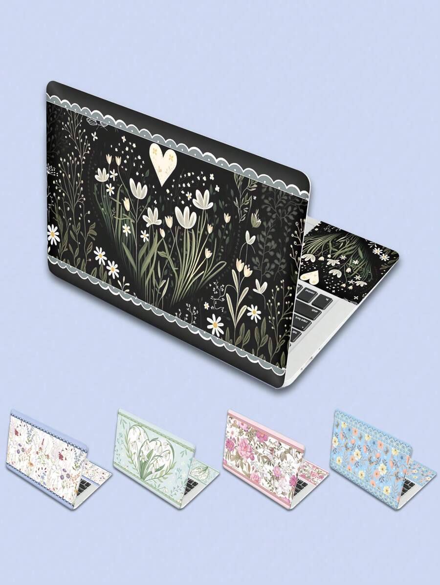 Un set de funda para portátil de 15 pulgadas con lindo diseño de flores para portátiles, MacBooks