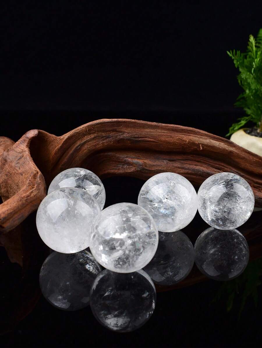 1pc Elegant Natural White Crystal Ball 3cm, Home Decor Desk Ornament Gift