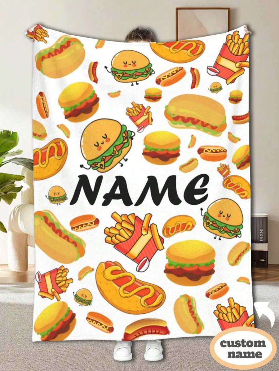 1pc Custom Flannel Photo Blanket For Bed, Multipurpose Living Room Sofa Outdoor Beach Camping Pet, Personalized Family/Pet/Couple Photo Printed Bedding Blanket, Personalized Christmas Gifts, Mother's Day/Father's Day Gift, Family Gift, Birthday Gifts, Gift For Friend, Gift For Her