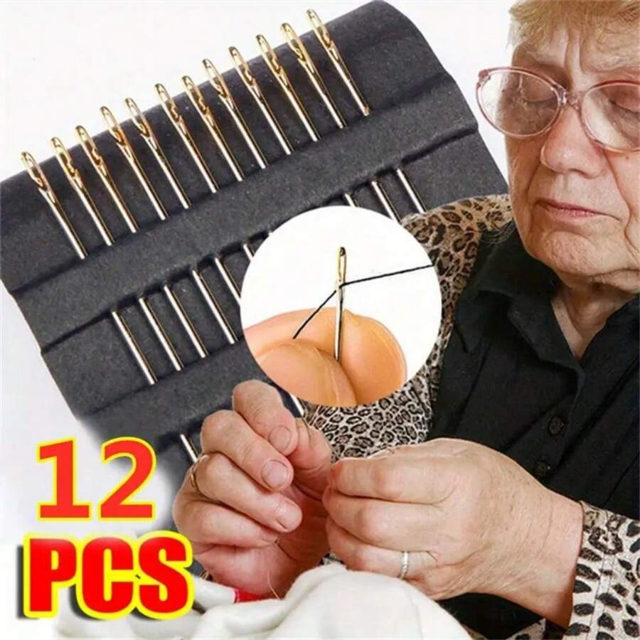 12 Piece Luxury Sewing Kit With Portable Storage Box - Including High-Quality Needles, Threads, Threaders, Safety Pins, Buttons, Tape Measures, Scissors - Suitable For Hand Sewing, Patchwork, Patching, And Handmade Crafts