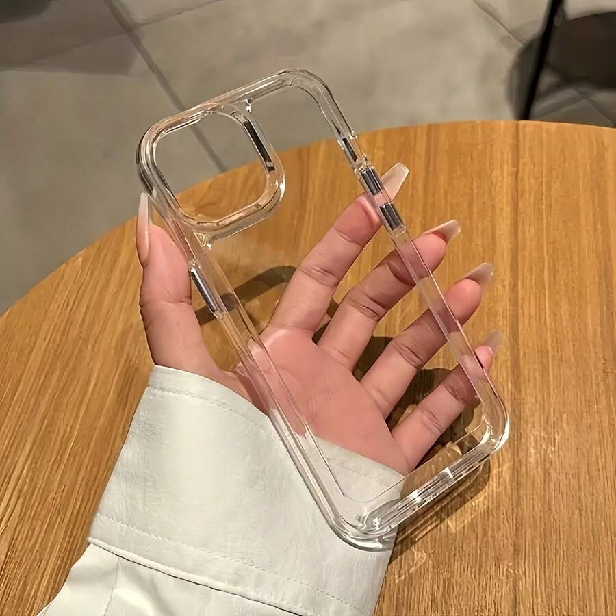 1 stuk ultradunne transparante lensbeschermer met hoogwaardig metalen frame en gepersonaliseerde telefoonhoes, compatibel met 16 Pro Max, 15/14 Plus, 13/12/11-serie