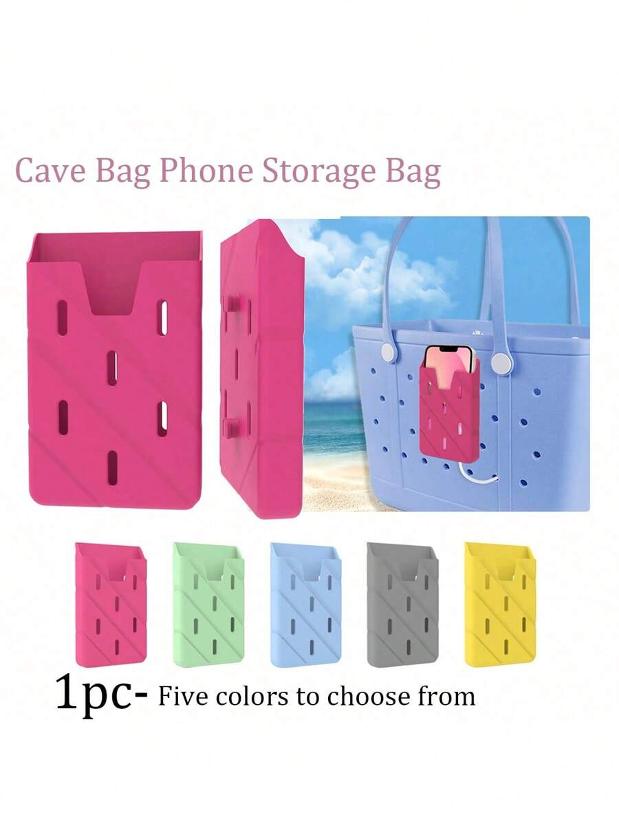 1pc,Multi Color Phone Case Wallet Holder Insert Accessory Compatible With Bogg Bags, Soft Rubber Accessories,For Bogg BagDecorative Charm Inserts For Storage Phone Case Key Lipstick Sunglass Wallet Phone ,EVA Cave Bag Storage Bag, Beach Bag Storage Bag, Swimming Beach Bag Storage Bag, Soft, Waterproof, Wear-Resistant, Easy To Clean, Reusable
