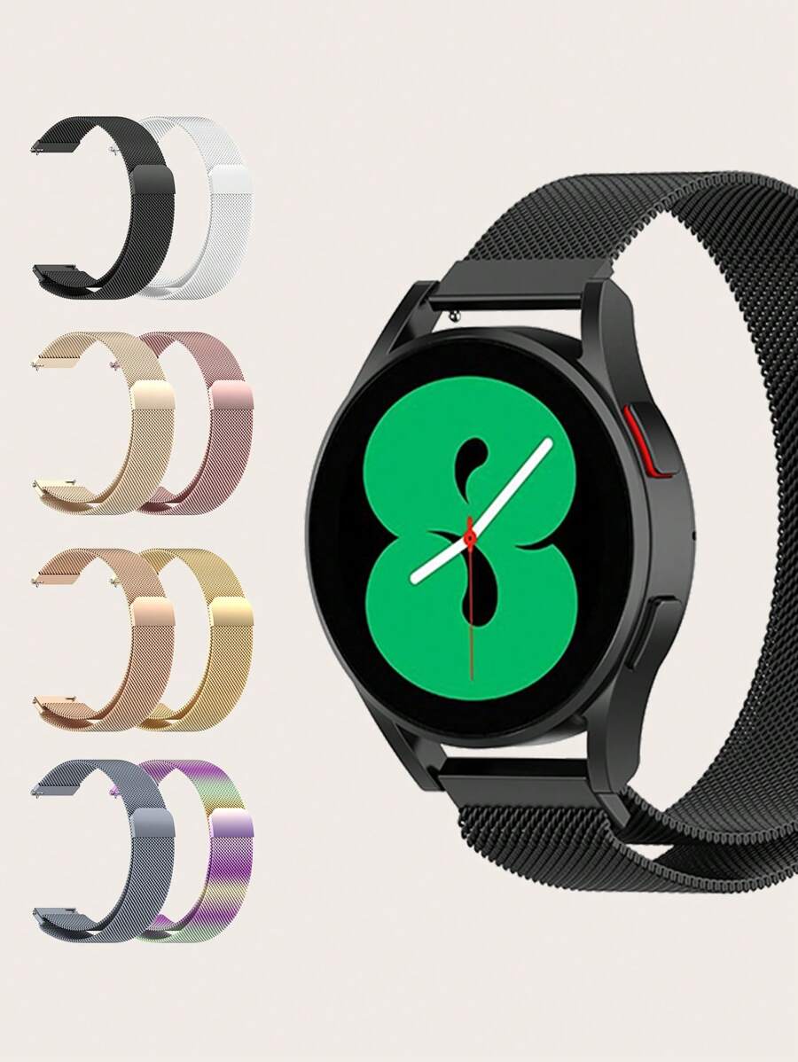 1pc Solid Stainless Steel Quick Release Magnetic Mesh Milanese Loop Smartwatch Band, Compatible With 40mm/42mm/43mm/44mm/45mm/46mm/47mm Galaxy Watch 7/6/5/4