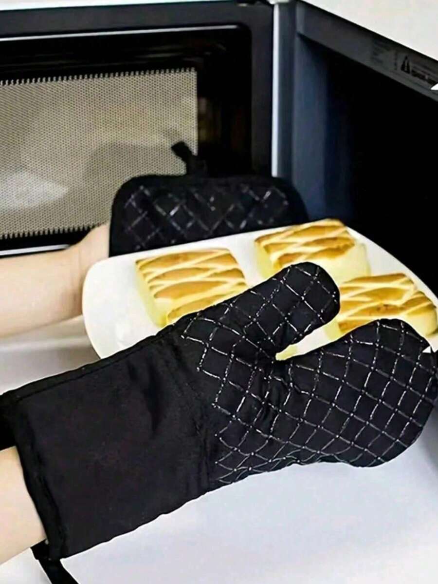 2pcs 2 Packs Thickened Silicone Oven Mitts & Pot Holders, Heat ResistantKitchen Gloves For Baking, Cooking,Non-Slip Insulation Pads