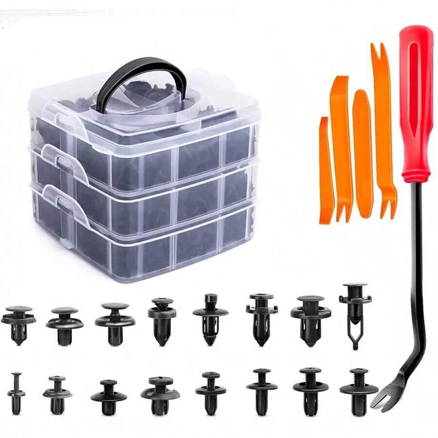 620pcs Car Retainer Clip Tool Kit, Universal Car Retainer Fastener Tools Set, Auto Retainer Clip Kit For Bumper Door Trim Panel, Car Accessories Universal Car