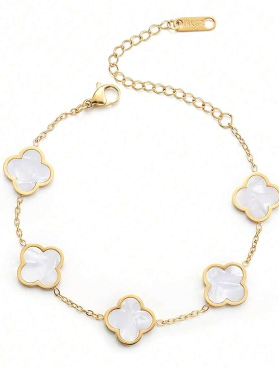 1 Simple Fashion Style Four-Leaf Clover Multi-Leaf Women's Bracelet