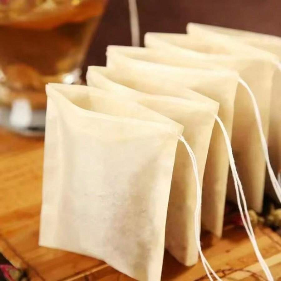 100Pcs Disposable TeaBags With String Household Filter Bag For Coffee Foot Bath Natural Wood Pulp Paper Spice Filters Teabag