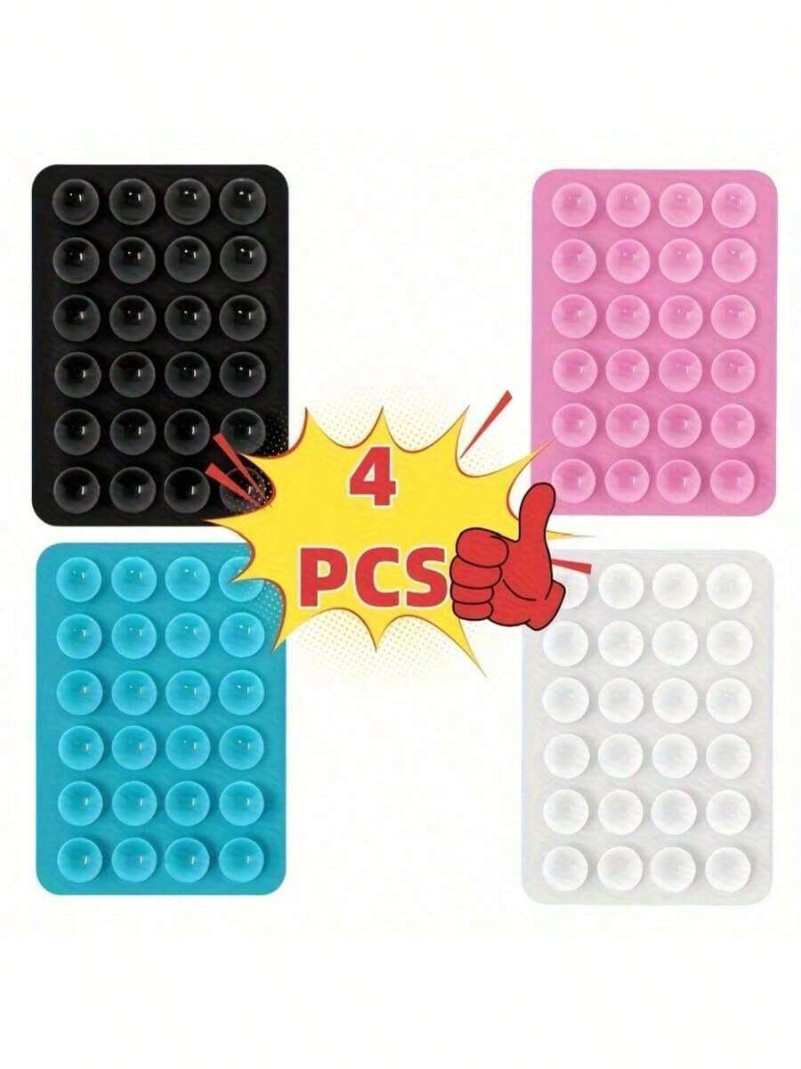 4pcs/3pcs Silicone Suction Cup Phone Holder, Waterproof Adhesive Phone Stand Compatible With IPhone And Android, Universal Phone Ring Grip Holder For Selfie And Video, With Strong Adhesive Installation Accessories Compatible With IPhone, Android Phone, Gift For Birthday, Family, Friends Phone Accessories