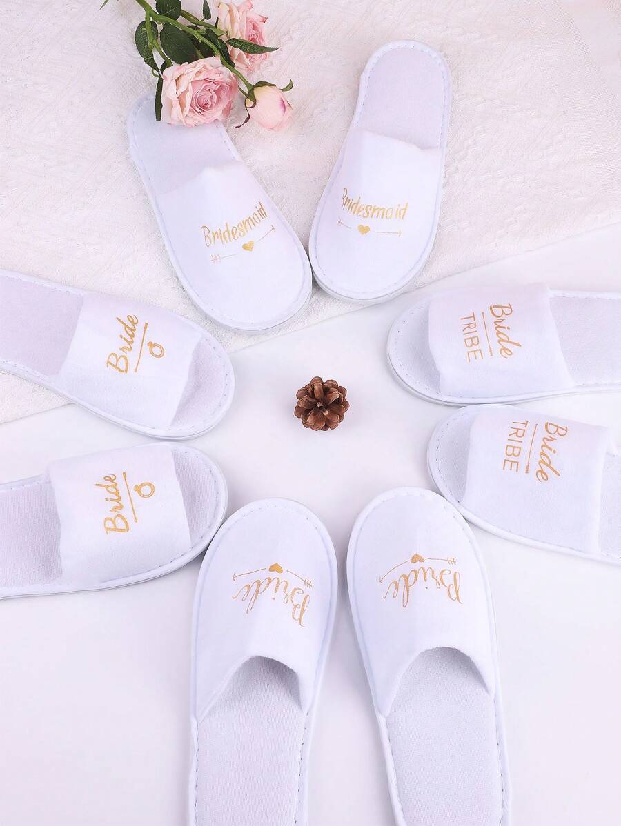 1PC Disposable Slippers Bride Bridesmaids Wedding Studio Hotel Wedding Party Slippers, Wedding Party Accessories Travel Accessories,Wedding Items,Bridesmaid Gifts