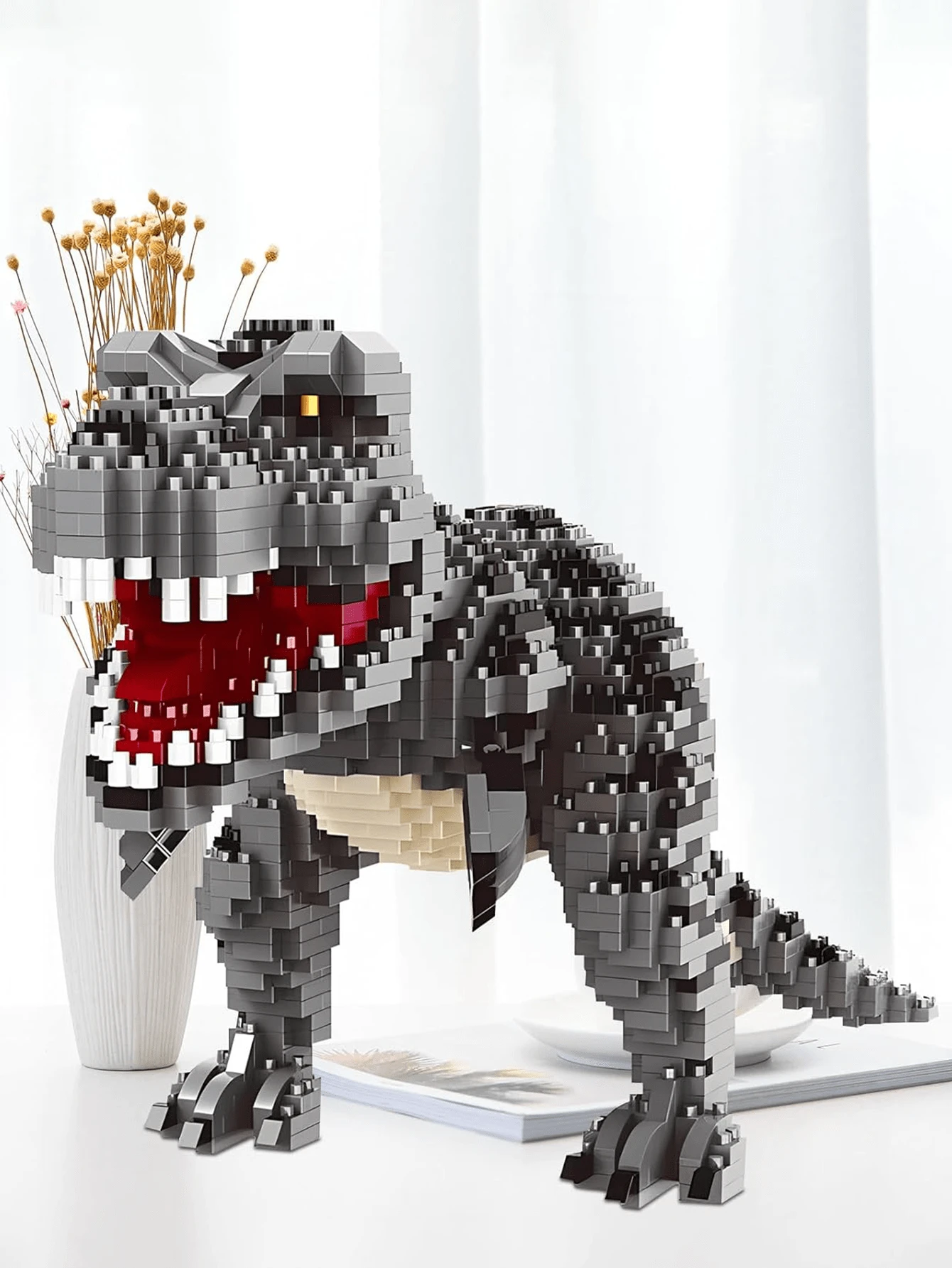 1 pieza Dinosaurio de la era Jurásica 1500 piezas Kit de construcción 3D creativo y educativo, juego de bloques de construcción para descompresión, decoración ideal para amantes de los dinosaurios, regalo para fiestas y cumpleaños