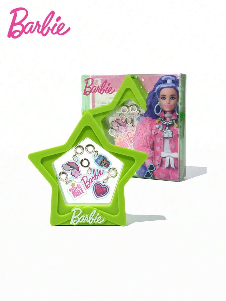 Barbie 1Set Barbie Officially Licensed DIY Beaded Bracelet Set Of Delicate Ornaments Handmade Materials Diamond Beaded Adjustable Chain Bag Pendant Party Cosplay Dress Up Jewellery Decorations Birthday Christmas Gift