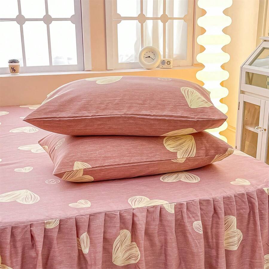 2 Pieces Printing Pillowcase Sweet Pillowcase Machine Washable Pillowcase