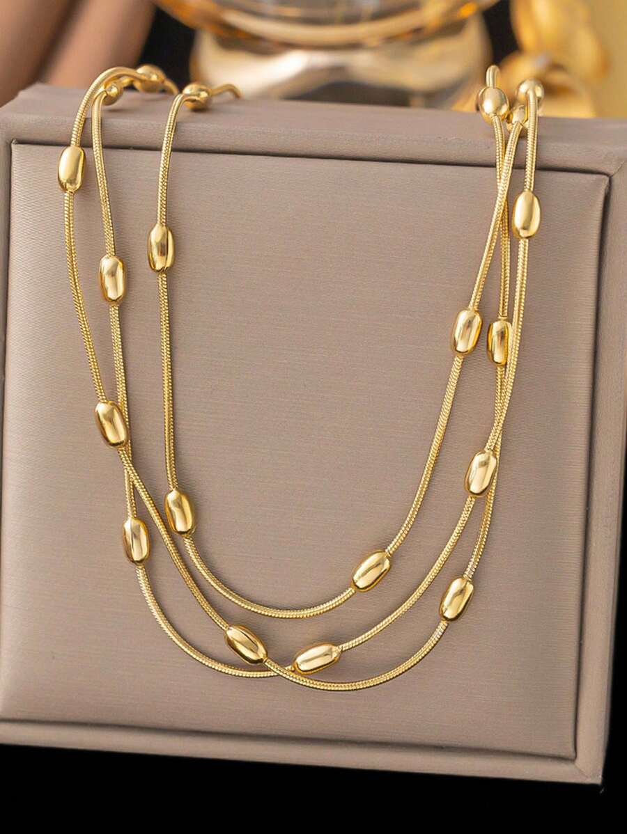 1 Stück lange Halskette aus edlem Edelstahl, minimalistisch, elegant und vielseitig, passend als Geschenk