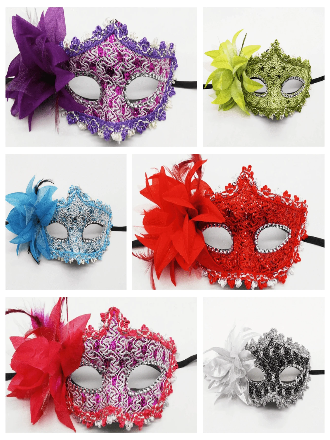 Modische, elegante und kreative Rose Spitzenmaske, schönes Design für Maskenball, Party, sexy Dessous Augenmaske, unisex, geeignet für alle Jahreszeiten, hergestellt aus ABS-Kunststoff