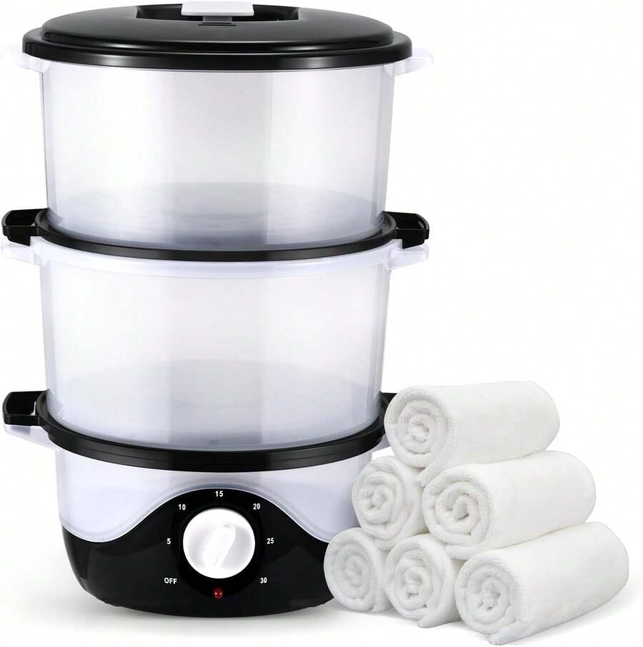 Handtuchwärmer, 6 l, Handtuchdampfer mit großer Kapazität, beheizter Handtuchdampfer, schnelles Aufheizen auf 93 °C innerhalb von 10 Minuten für Spa, Gesichtsbehandlung, Friseur, Salon