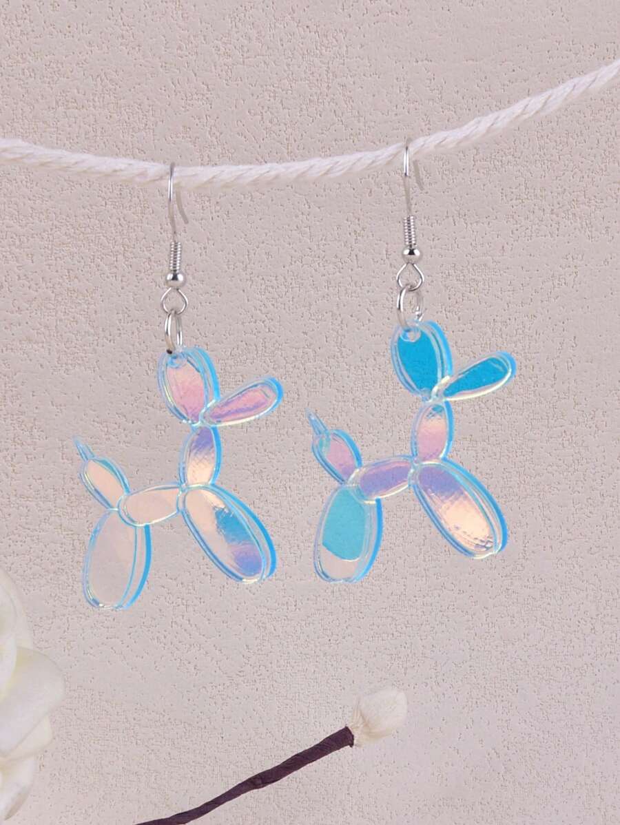 1 Pair Cute AB Color Puppy Animal Design Women's Earrings, Party Jewelry Decoration