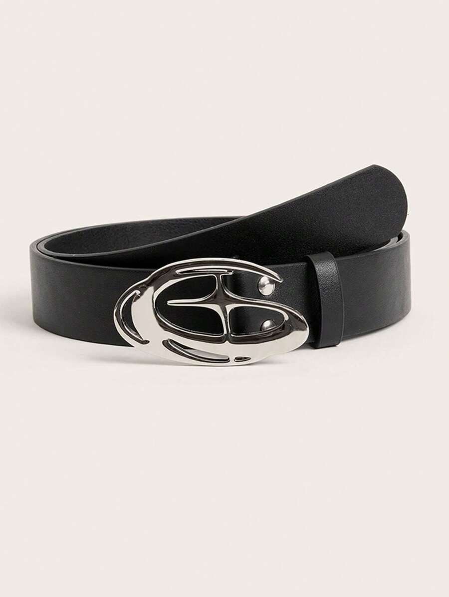 1pc Vintage Black Waist Belt, Stylish Cross Design, Minimalist Casual Unisex Belt, Pants Accessory Summer, School Fall, Autumn, Halloween
