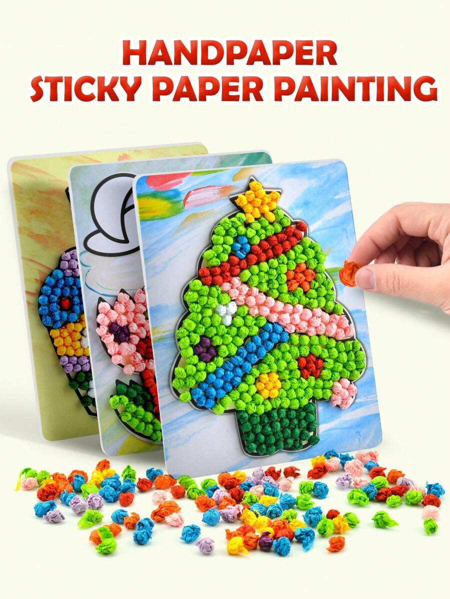Set de manualidades DIY, pegatinas de arte botánico, pegatinas de mosaico autoadhesivas, manualidades sencillas, juguetes para niños, manualidades de papel.