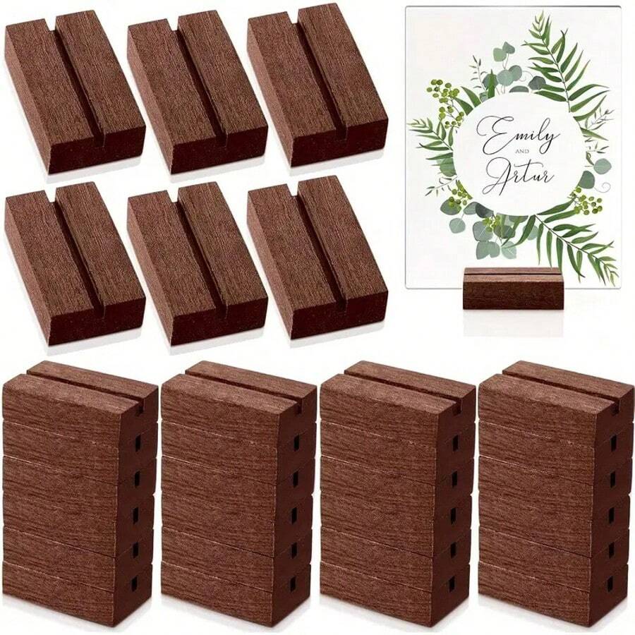 5PCS,Wooden Card Clip, Business Card Clip, Photo Clip, Sign Clip, Menu Clip, Table Card Decoration, Wedding Party Table Decoration