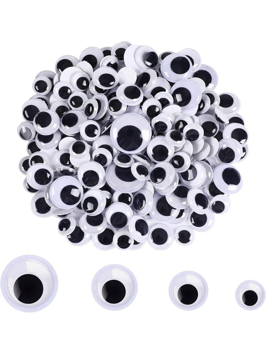 30pcs/100pcs Self-Adhesive Googly Eyes, Suitable For DIY Crafts And Party Decorations - Black And White, Easy To Use, Decorative Plastic Material, No Electricity Required