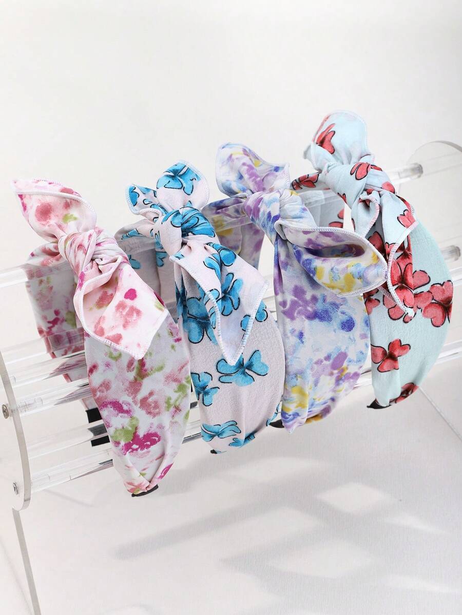 Diadema con estampado de mariposa y lazo, de alta calidad con estilo chino, estilo casual y elegante para primavera/verano