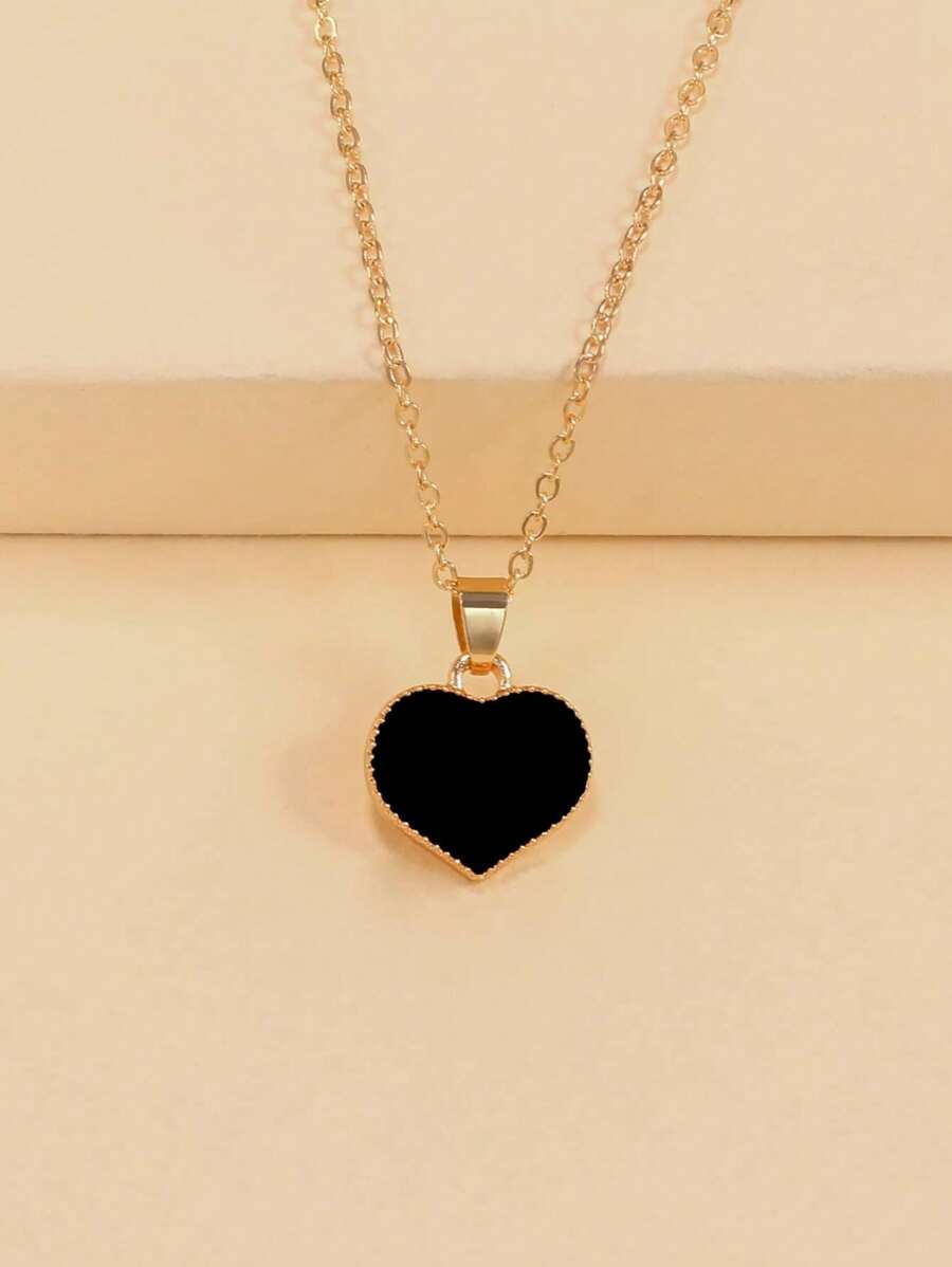 1pc Women's Elegant Minimalist Heart Pendant Necklace, Suitable For Daily Wear, A Great Birthday, Anniversary Gift For Girlfriend, Wife