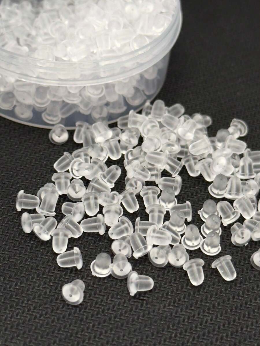 1 caja de 500 piezas de tapones de silicona suaves para los oídos, repuestos de pendientes, apropiados para uso diario para mujeres