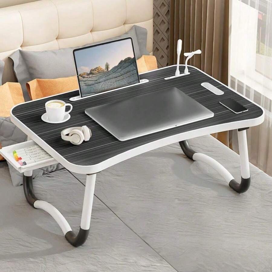 Ultra Large Portable Laptop Bed Table - Multi Functional Tray Holder With Cup Holder And Drawer, - Perfect For Eating, Reading, And Writing On Beds, Sofas, Floors - Stable, Durable, And Foldable