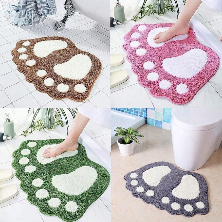 1pc Creative Shaped Foot Pad, Flat Non-Slip Absorbent Carpet For Entryway, Bedroom, Bathroom, Universal Washable Portable Floor Mat, Great Gift For Mother's Day, Birthday, Back To School, Graduation, Wedding Room Decor Bathroom Accessories