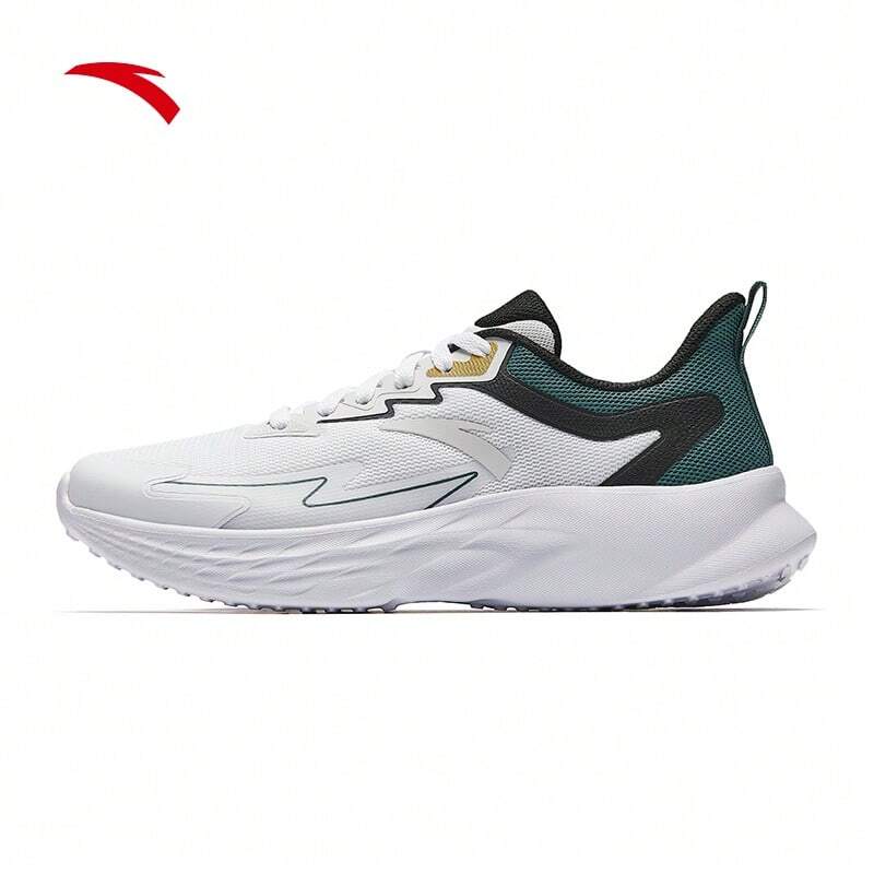 Anta Zapatillas de running ligeras y transpirables en color negro para hombres, nuevo modelo de verano 2025 con absorción de impactos, antideslizante y suela