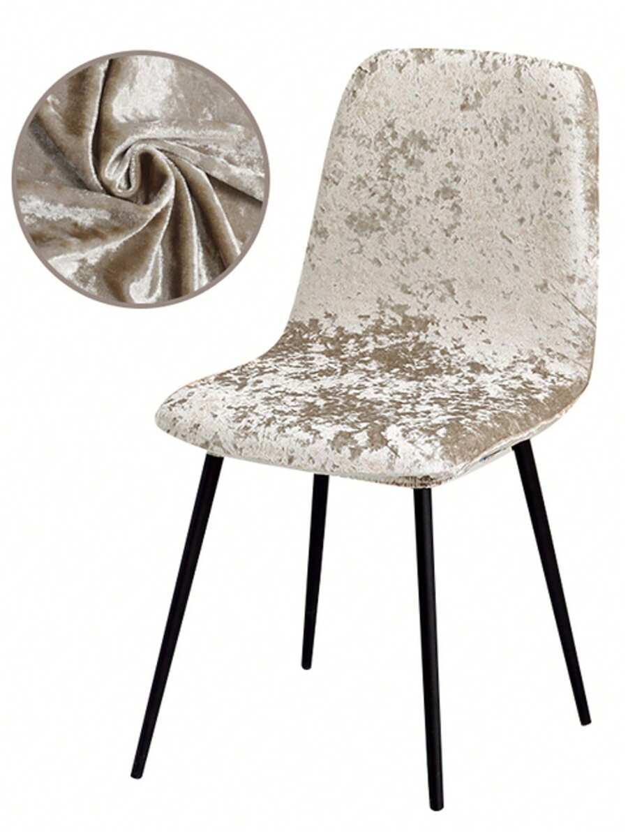 1 pièce Housse de dossier de chaise court et épais en velours doré, housses de siège élastiques pour salle à manger, bar, bureau, fête/banquet