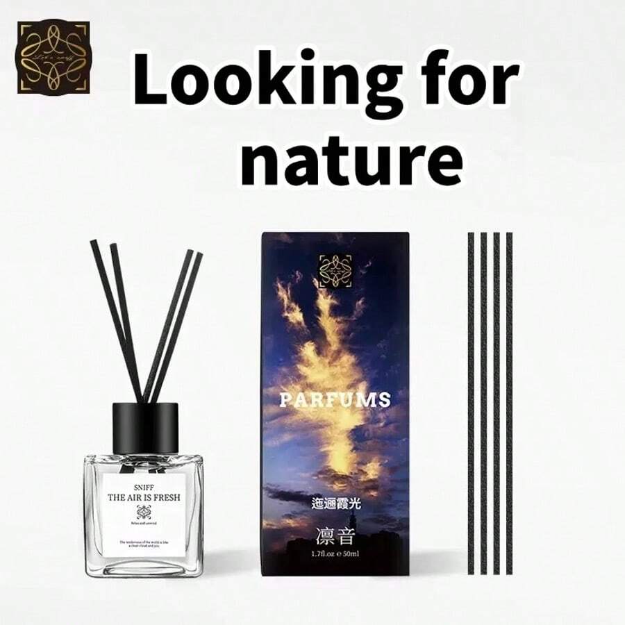 1pc Premium Floral Scented Reed Diffuser For Home Hotel Indoor Lasting Air Freshener, Deodorizer For Bedroom Bathroom