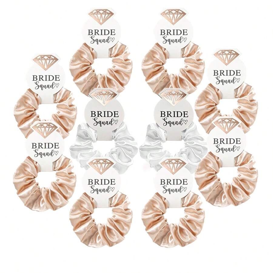 10pcs Multi-Color Elastic No-Damage Hair Ties, Suitable For Women, Bachelorette Party, Wedding, Bridesmaid Gifts, Hair Accessories, Scrunchy Hair Ties Scrunchies