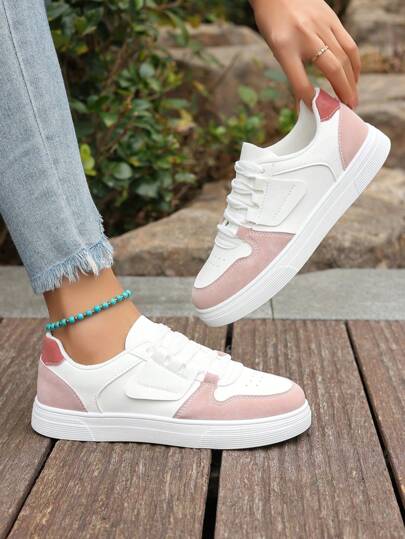 Women's Casual Sneakers, Low-Top Breathable Comfortable Sport Casual Shoes, Platform Flat Bottom