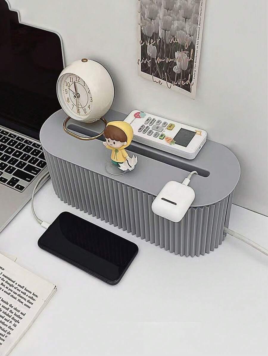 1 Stück Kabelmanagementbox für den Schreibtisch, großer Kabel-Organizer für Steckdosenleisten, Ladegeräte, Adapter, Kabelabdeckung für den Schreibtisch