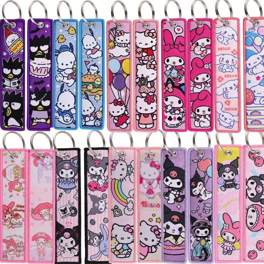 Sanrio 1st Hello Kitty & Animal Theme Sleutelhanger Set: Meerdere ontwerpen, levendige kleuren, duurzaam materiaal, geschikt voor verzameling en dagelijks gebruik, voegt persoonlijke charme toe! Perfecte cadeaukeuze, straalt zoete aura uit!