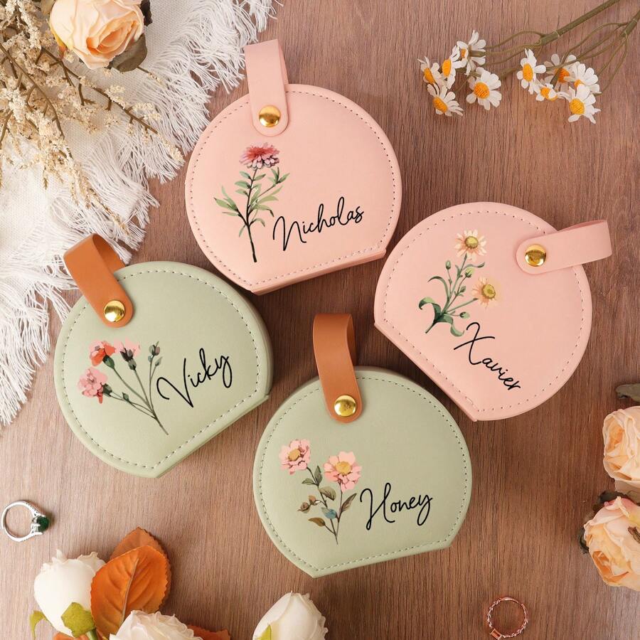 Customized Bridesmaids Gifts Floral Jewelry Boxes, Stylish Storage Boxes, Personalized Gifts For Bridesmaids, Wedding Parties Gifts Jewelry Case Back To School