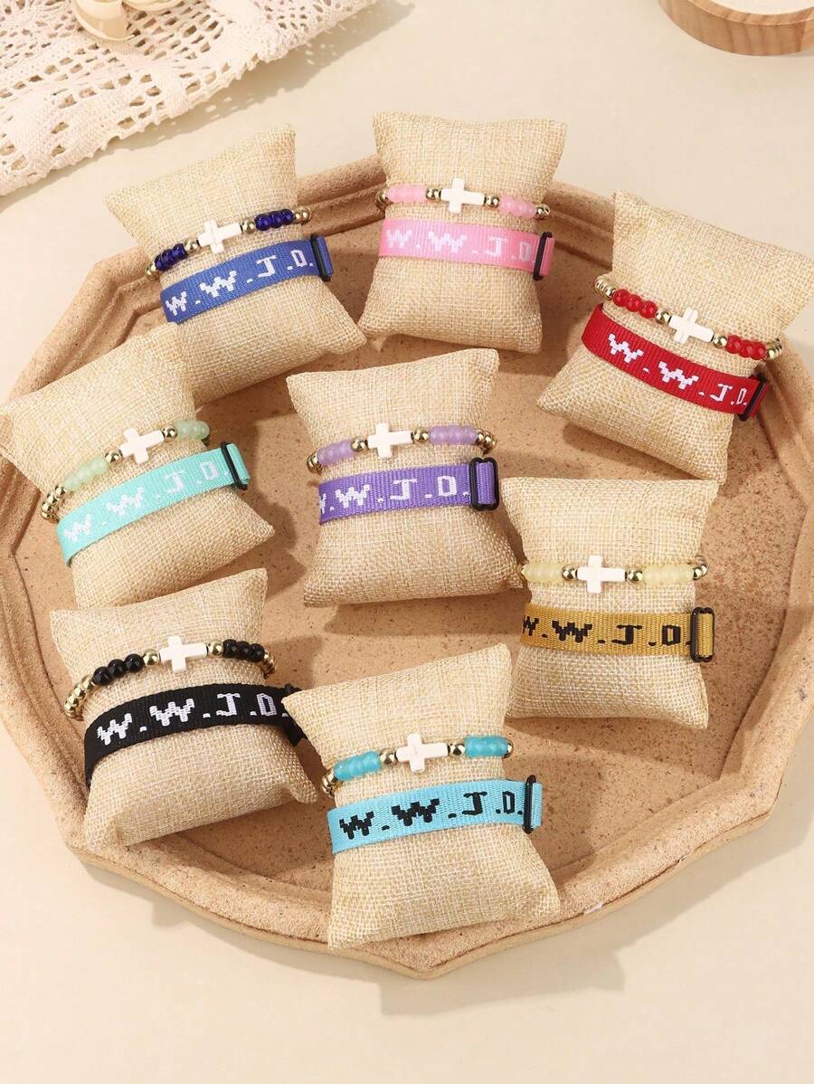 2 Stücke WWJD Armband christliches Kreuz Armband für Frauen Männer Jesus Armband Glaube Religion Ostern christlicher Schmuck