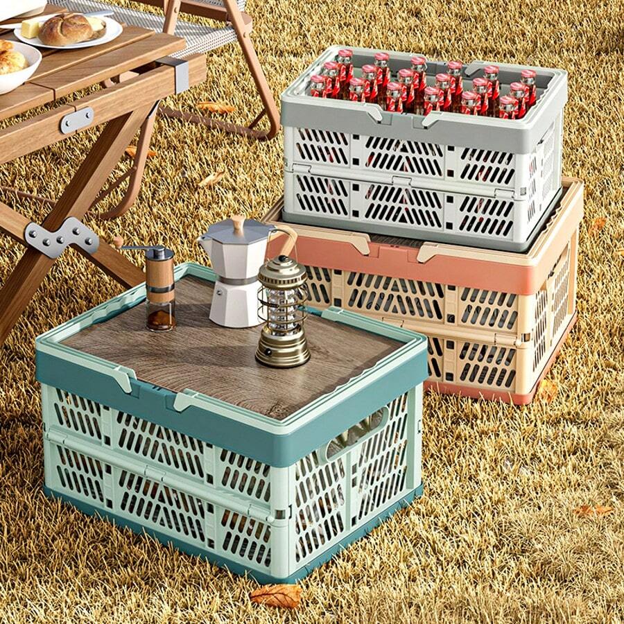Travel Storage Organizer Travel Essentials Camping Storage Box A Folding Shopping Basket Picnic Basket Folding Storage Basket Outdoor Household Hand Basket Suitable For Outdoor Camping Necessities Portable Supermarket Shopping Basket Car Convenient Storage Basket(Multi-Specification Optional)