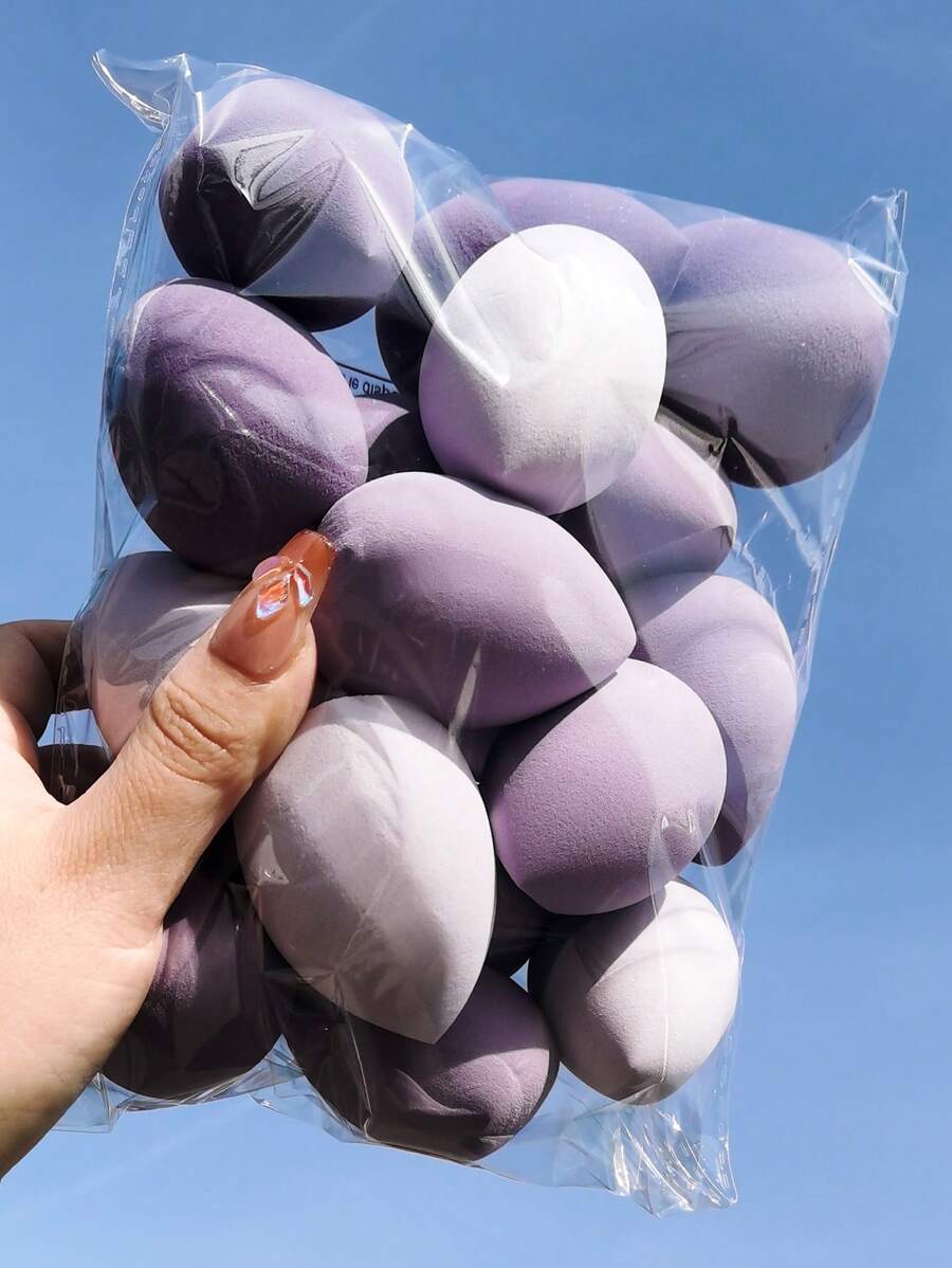 15 Peças Esponjas de Maquiagem, Formas Aleatórias (Cabelo, Gota d'Água) e Cores, Adequadas para Todos os Tipos de Pele, Ferramentas de Maquiagem