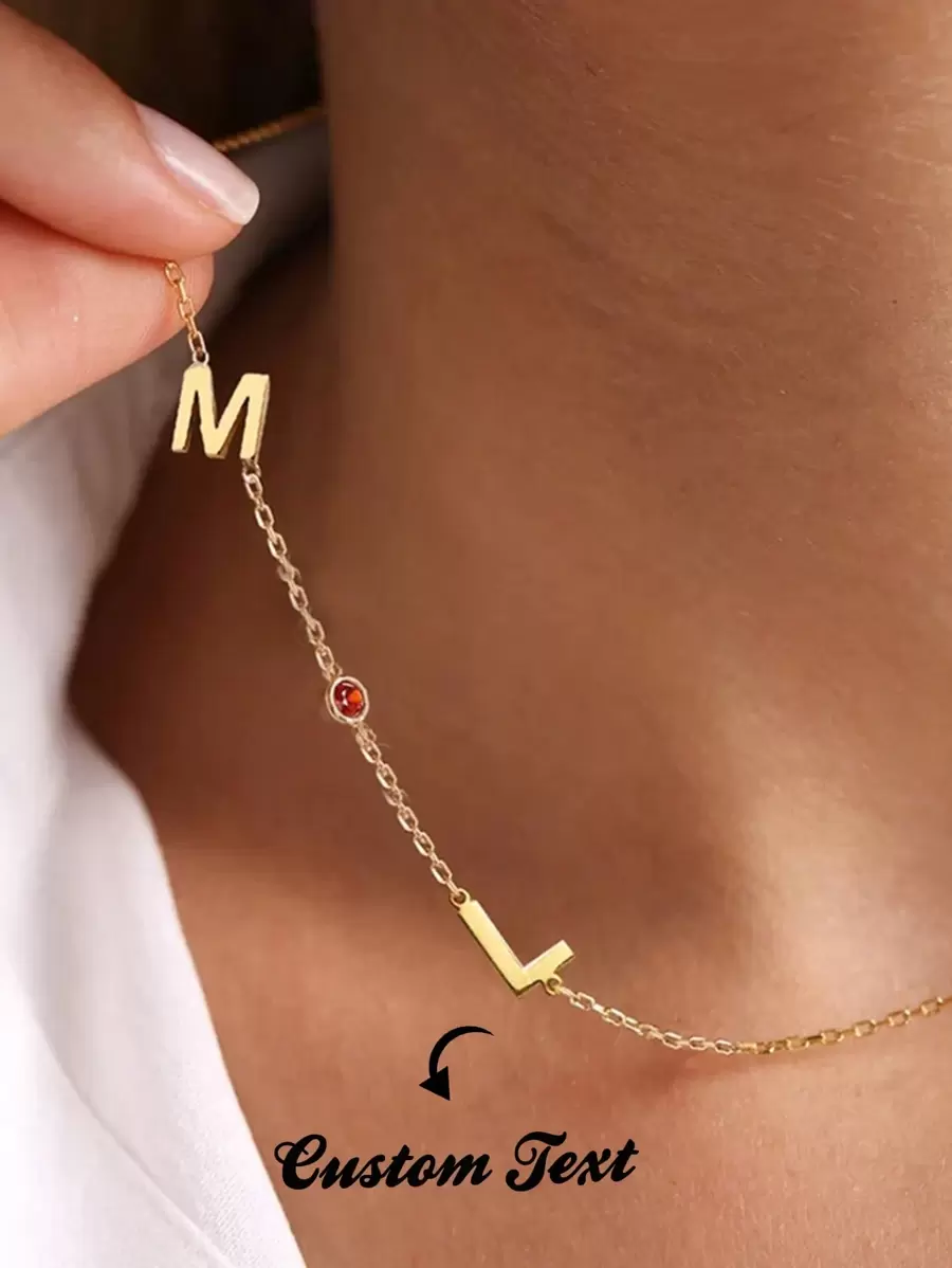 Initial Birthstone Necklace, Personalized Necklace, Letter Necklace, Birthstone Necklace,Minimalist Necklace, Mothers Day Gift, Gift For Her,Gold,Stylish,Colorful,Vintage,Unisex,Hipster,Simple,Casual,Custom,Personalized,Unique,Ideal Gifts For Him,Ideal Gifts For Her,Her,Boyfriend,Girlfriend,Dad,Mom,Family,Friends,For Anniversaries,For Birthdays,For Graduation,For Prom,For Party,Jewelry Women,Elegant Outfit
