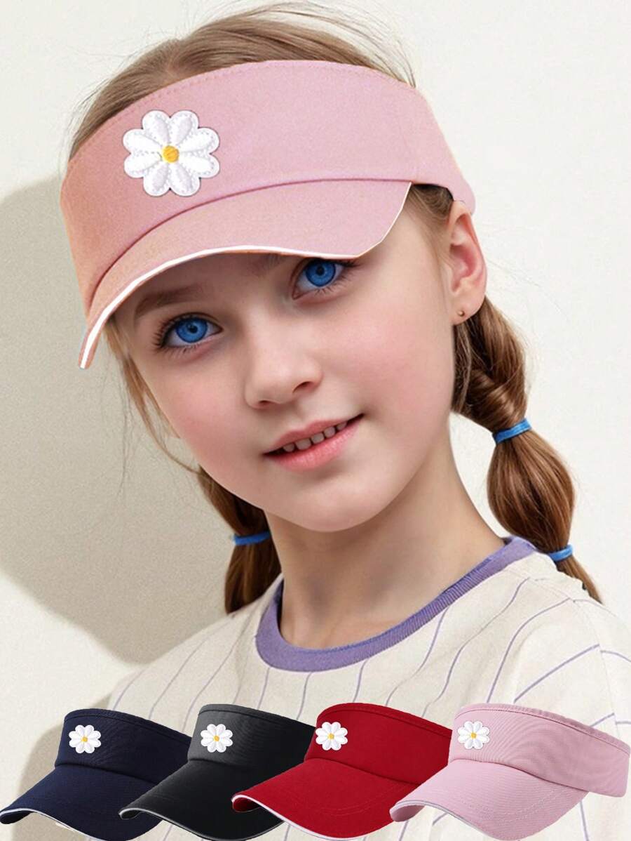 1 szt. Nowy dziecięcy kapelusz golfowy Outdoor Sports pusty kapelusz przeciwsłoneczny modny uniwersalny kapelusz przeciwsłoneczny z dekoracją kwiatową