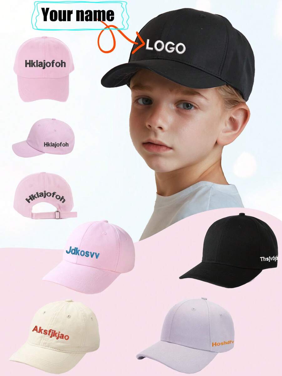 1 pièce Casquette de baseball structurée pour enfants, fermeture réglable - convient aux activités extérieures et à la broderie personnalisée. Casquette de baseball brodée personnalisée avec votre propre texte (un seul côté peut être personnalisé), convient aux garçons et aux filles