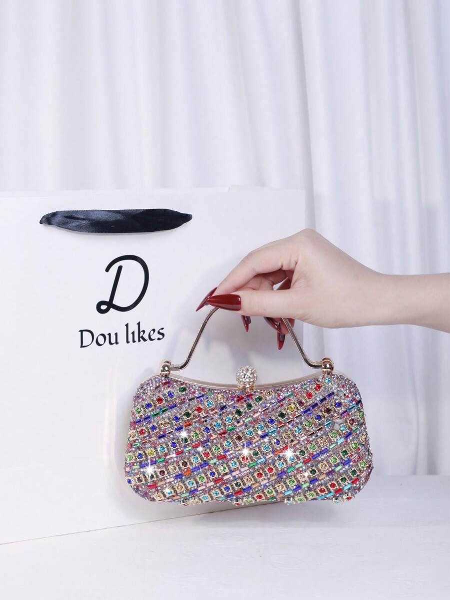 Glinsterende avondtas met strass-steentjes voor dames, geschikt voor bruiloften, feesten, gala's, Valentijnsdag, verjaardagscadeaus en verkleedpartijen.
