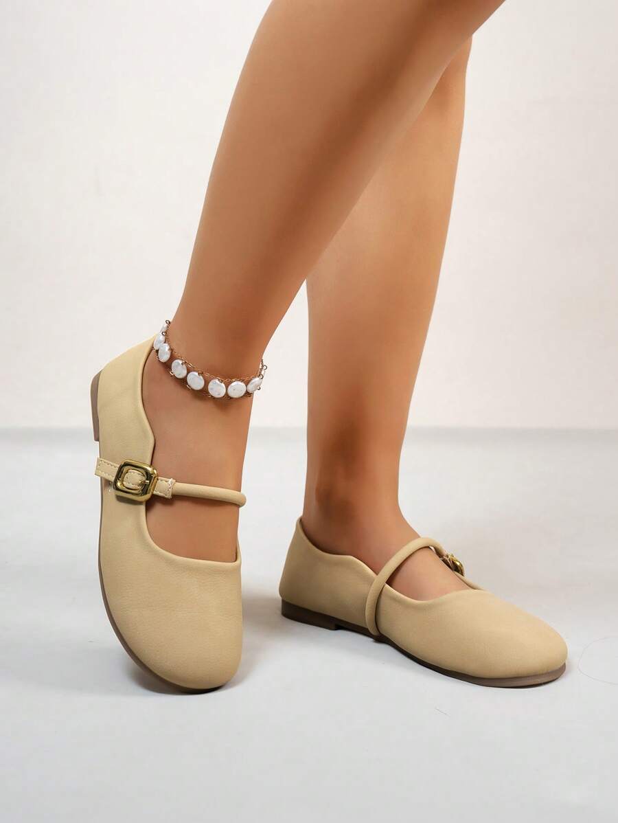 Pantoufles souples pour femmes avec enfiler, tige en tissu moelleux avec boucle en métal, style élégant et simple, convient pour un usage quotidien, intérieur/extérieur, chaude et confortable pour l'automne/hiver