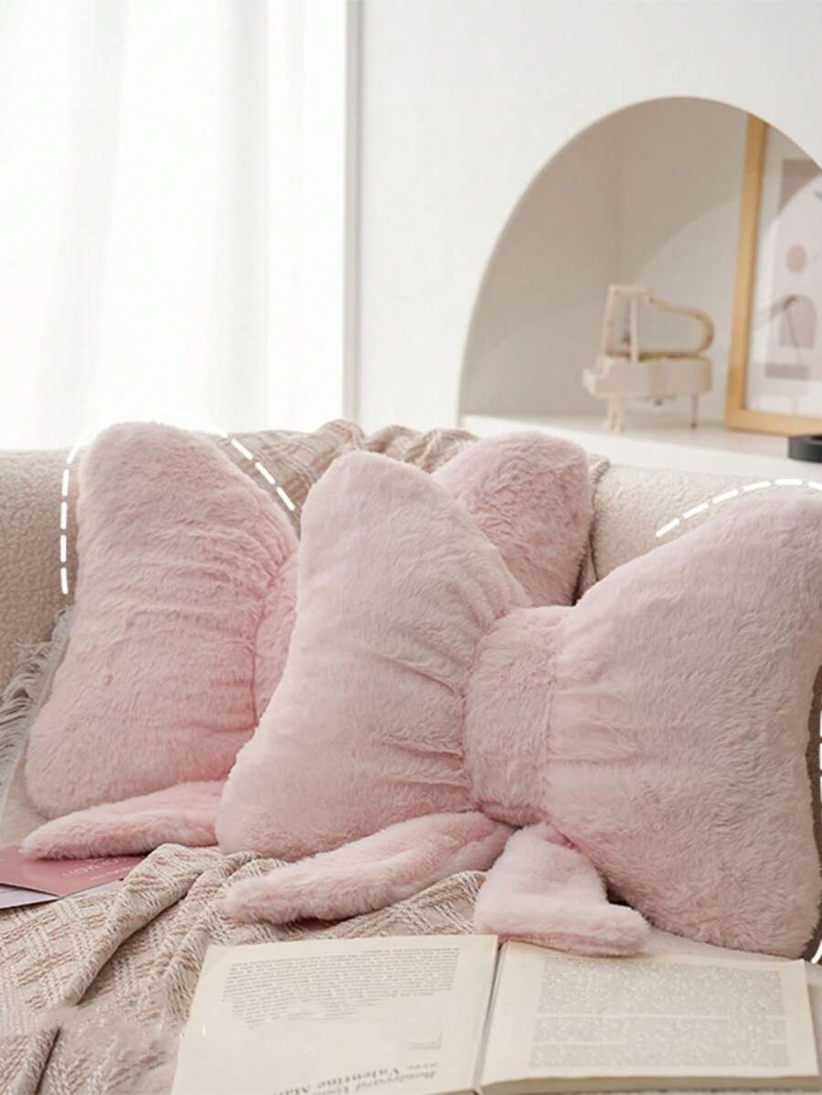 1 pièce coussin nœud rose, coussin pour enfants, surface douce et confortable, convient pour canapé, siège, coussin de voiture, polypropylène, lavage à la main, ne peut pas être nettoyé à sec, décoration d'intérieur