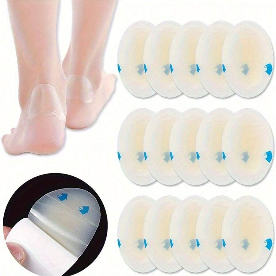 1/5/10/20 piezas Protectores de talón de gel hidrocolloid adhesivos y cómodos - Almohadillas para ampollas por uso de calzado