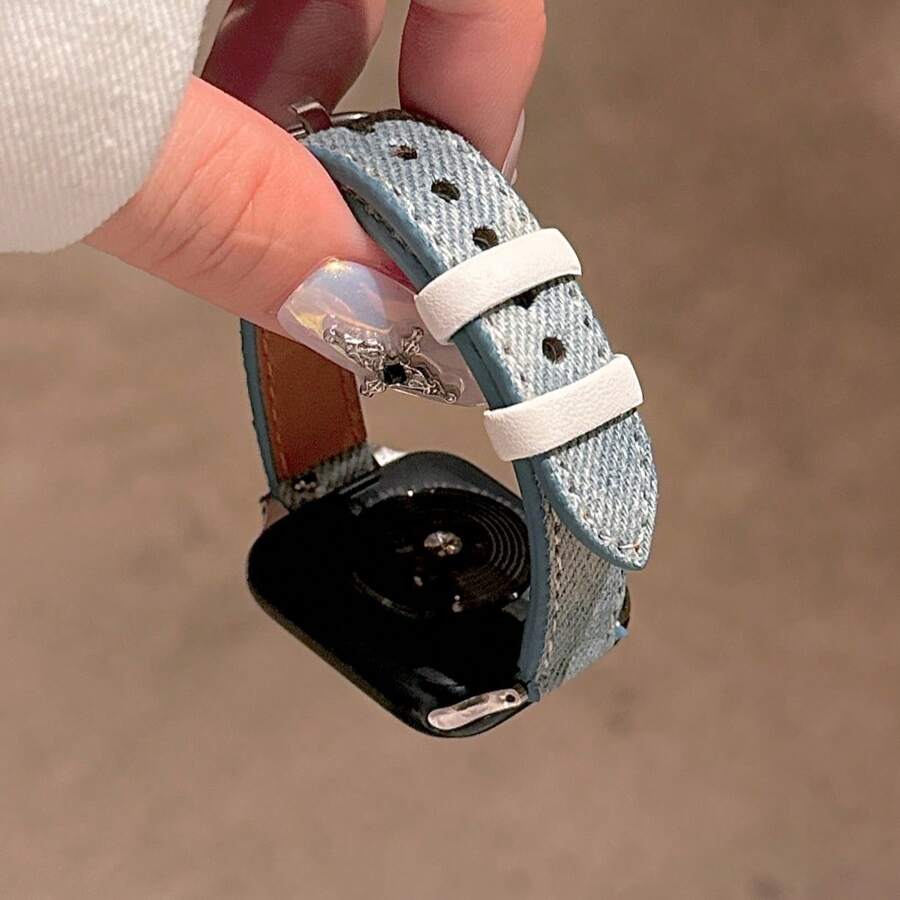 Summer Denim Waist Strap Compatible With 38/40/41/42/44/45/46/49mm Apple Watch Strap Apple Watch Strap Apple Watch Strap Ultra/S10/9/8/7/6/5/4/3/2/1