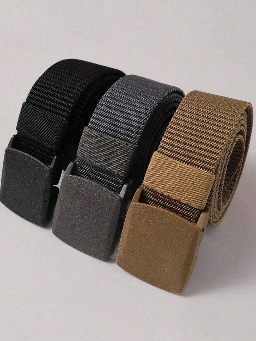 1-3 piezas Cinturones de cintura para niños, Cinturones con hebilla automática unisex, Diseño minimalista de moda, Adecuado para uso diario y decoración