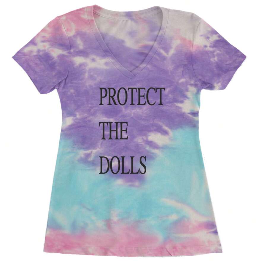 Expression Tees Protect The Dolls Equal Rights Ladies V-Neck T-Shirt